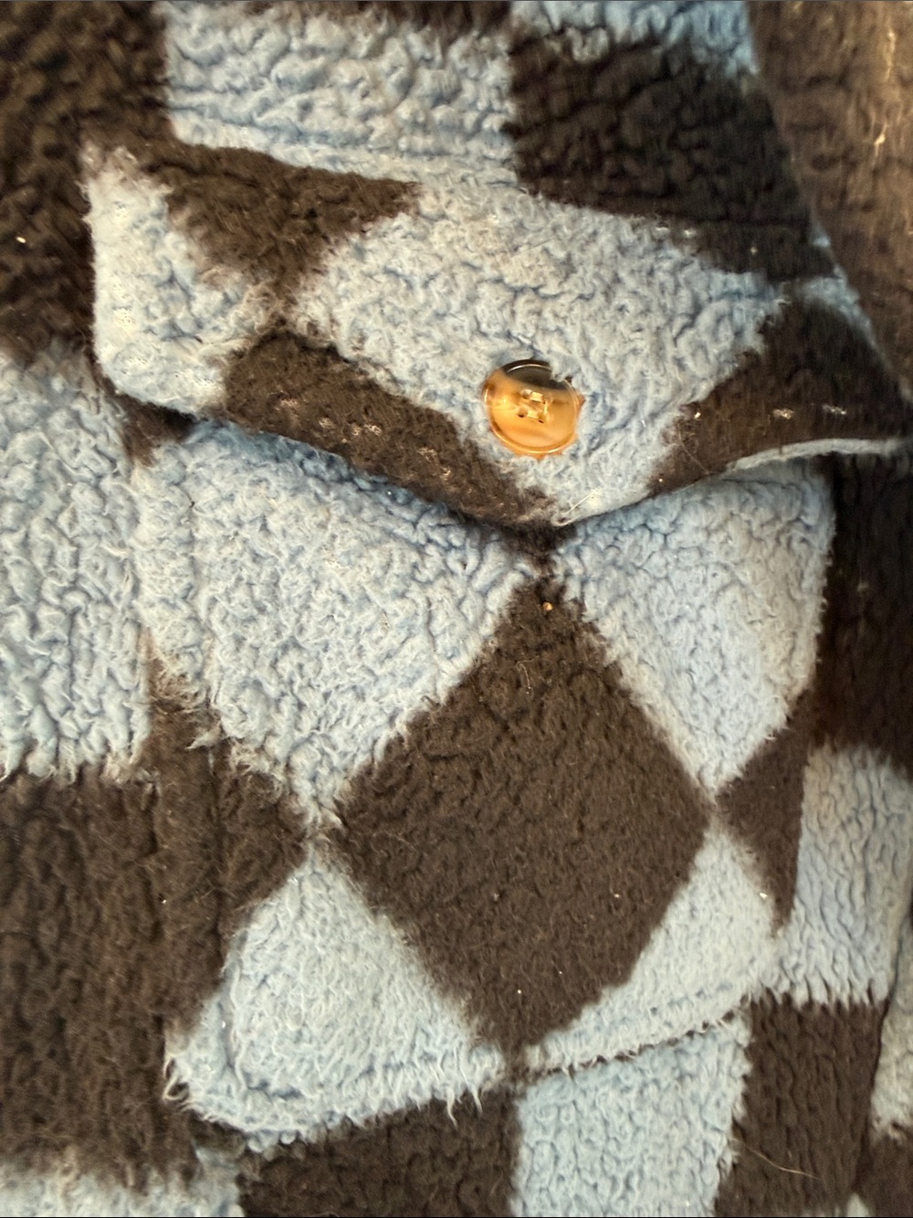 Thread & Supply Blue and Black Checkerboard Sherpa Jacket - Picture 3 of 4